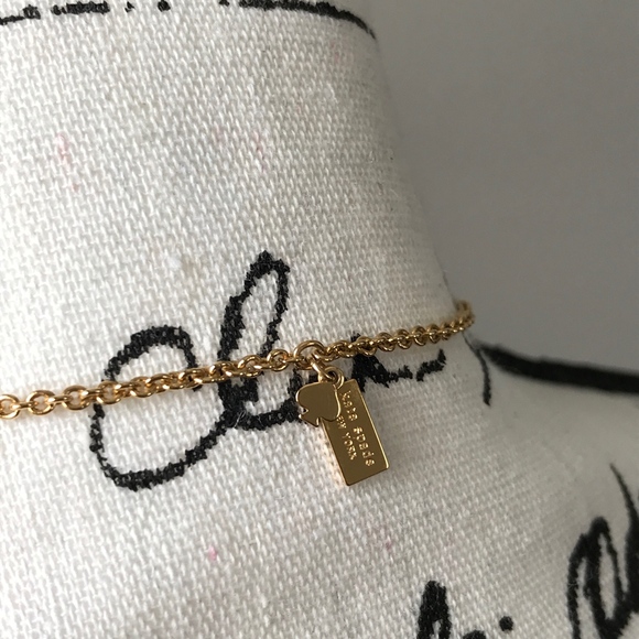 Kate Spade Necklace Gold Red Enamel - Picture 2 of 7